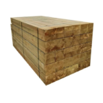 Pacote de 36 travessas de madeira tratadas UC4 | 2,4 m x 200 mm x 100 mm