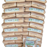 72 sacos de 15 kg de pellets Burpellet sobre palete.